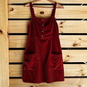 Button Front Corduroy Mini Dress